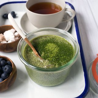 Matcha green tea chia seed pudding