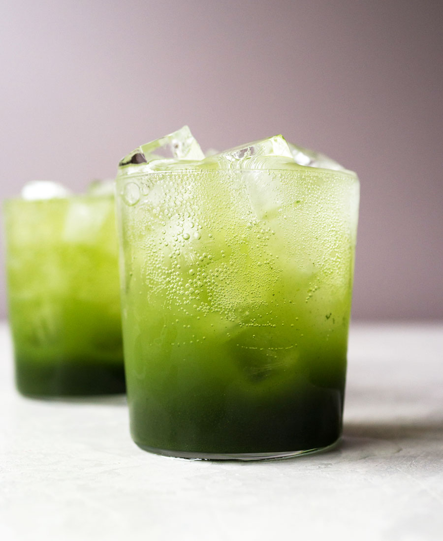 Sparkling green tea soda