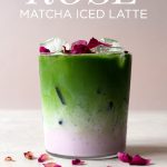 Matcha rose latte