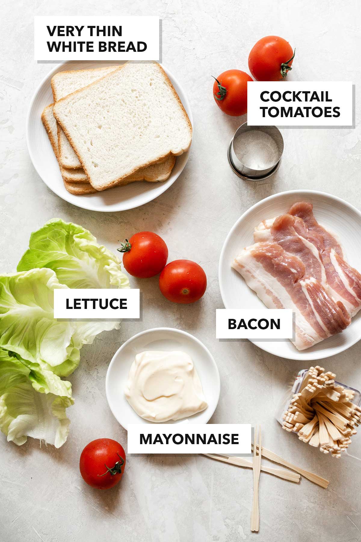 BLT tea sandwich ingredients.