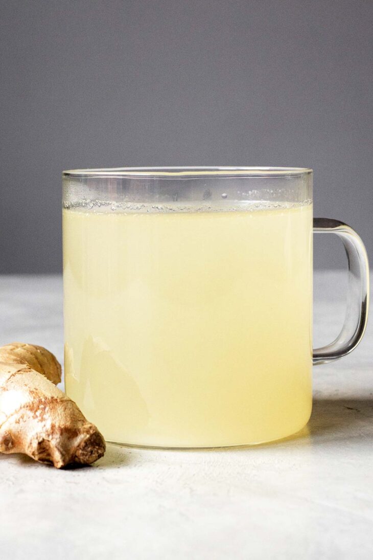 Ginger tea in a cup.