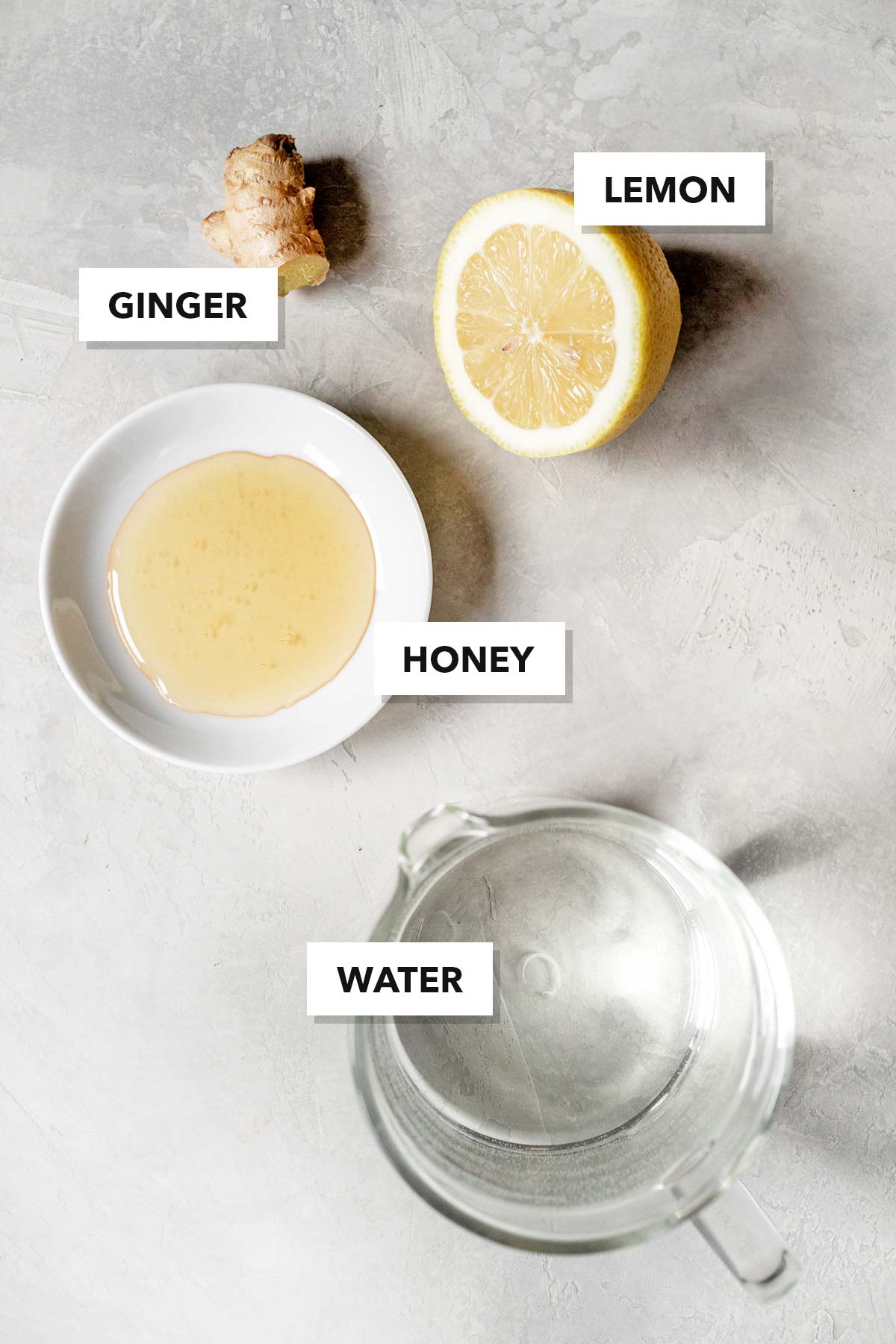 Ginger tea ingredients.