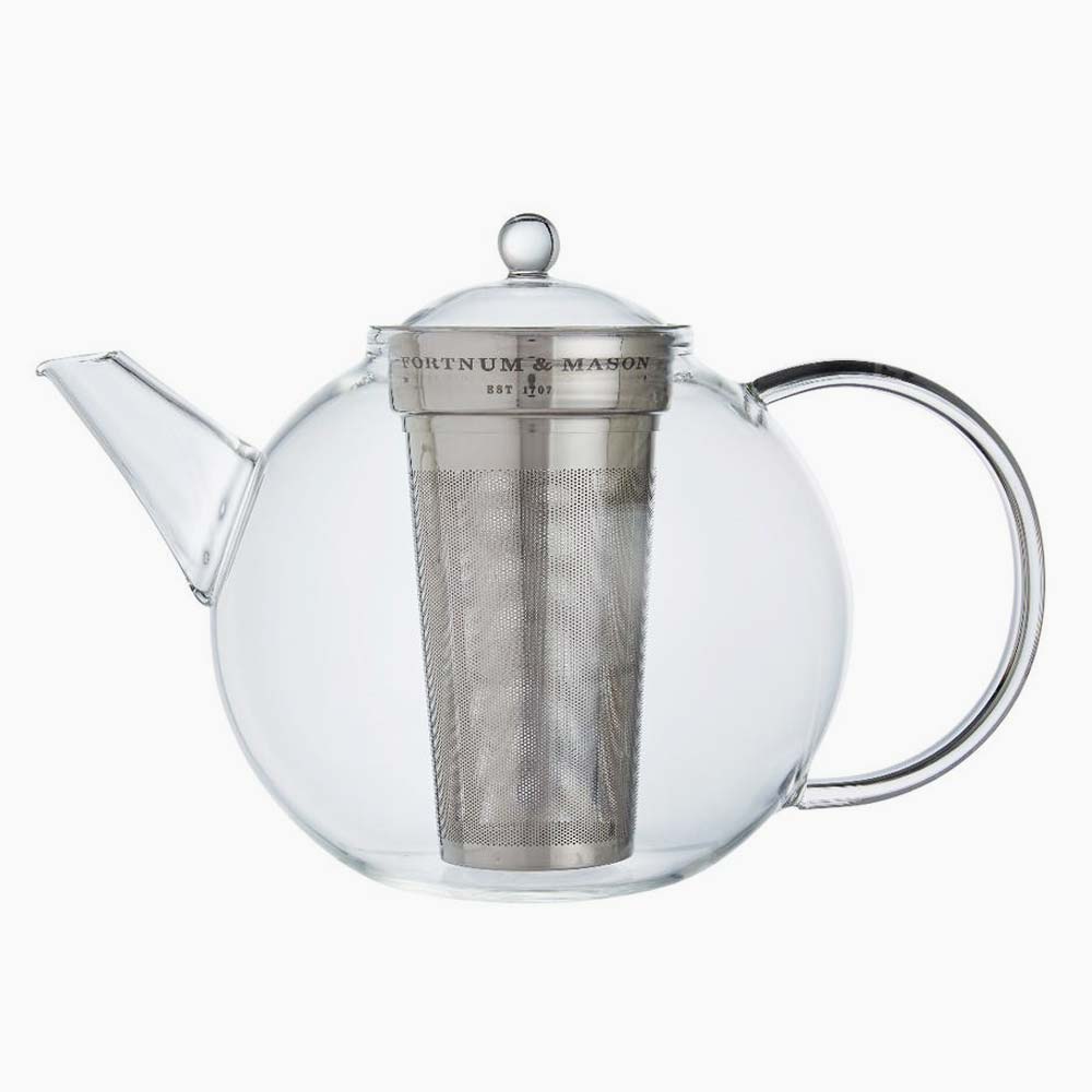 Fortnum & Mason glass teapot.