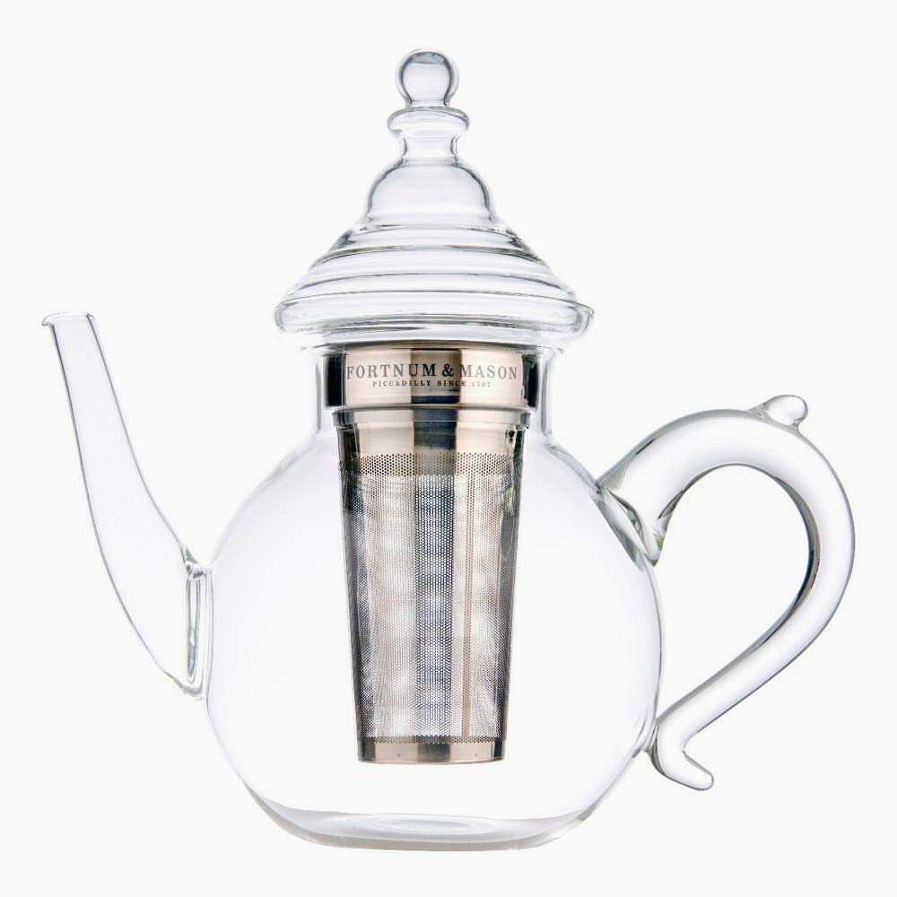 Fortnum & Mason ornamental glass teapot.