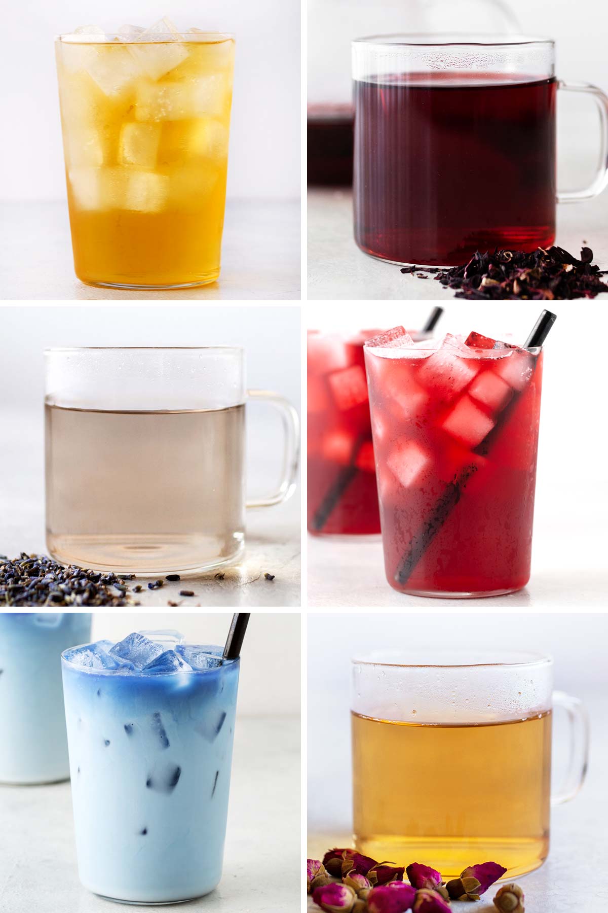 6 herbal tea drinks.
