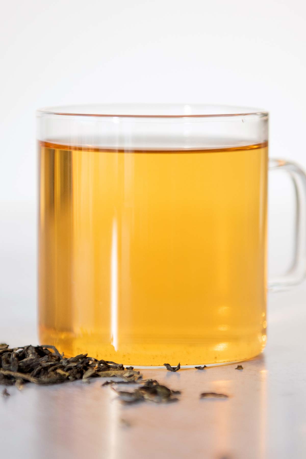 Hot jasmine tea in a cup.