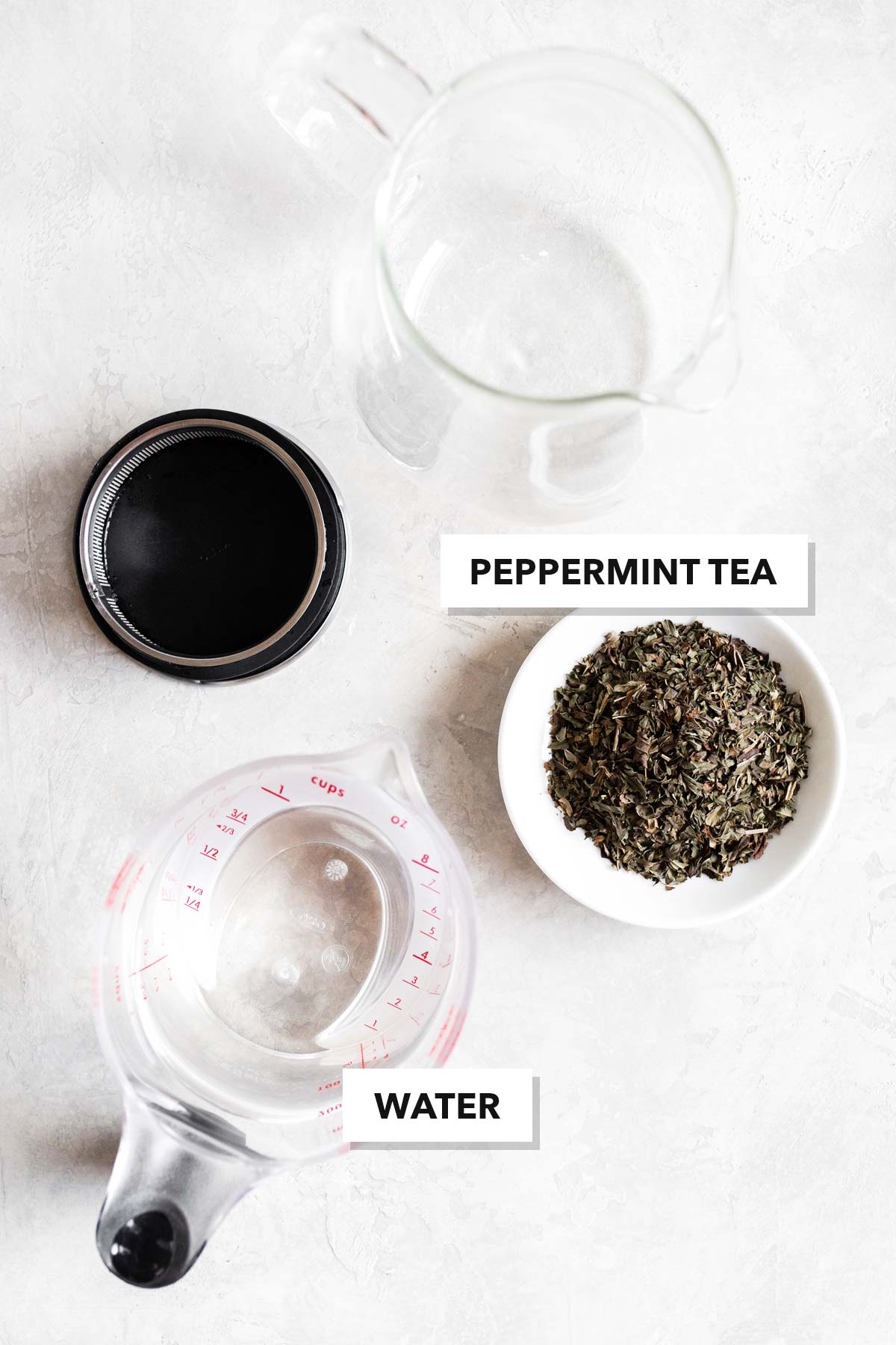 Peppermint tea ingredients.