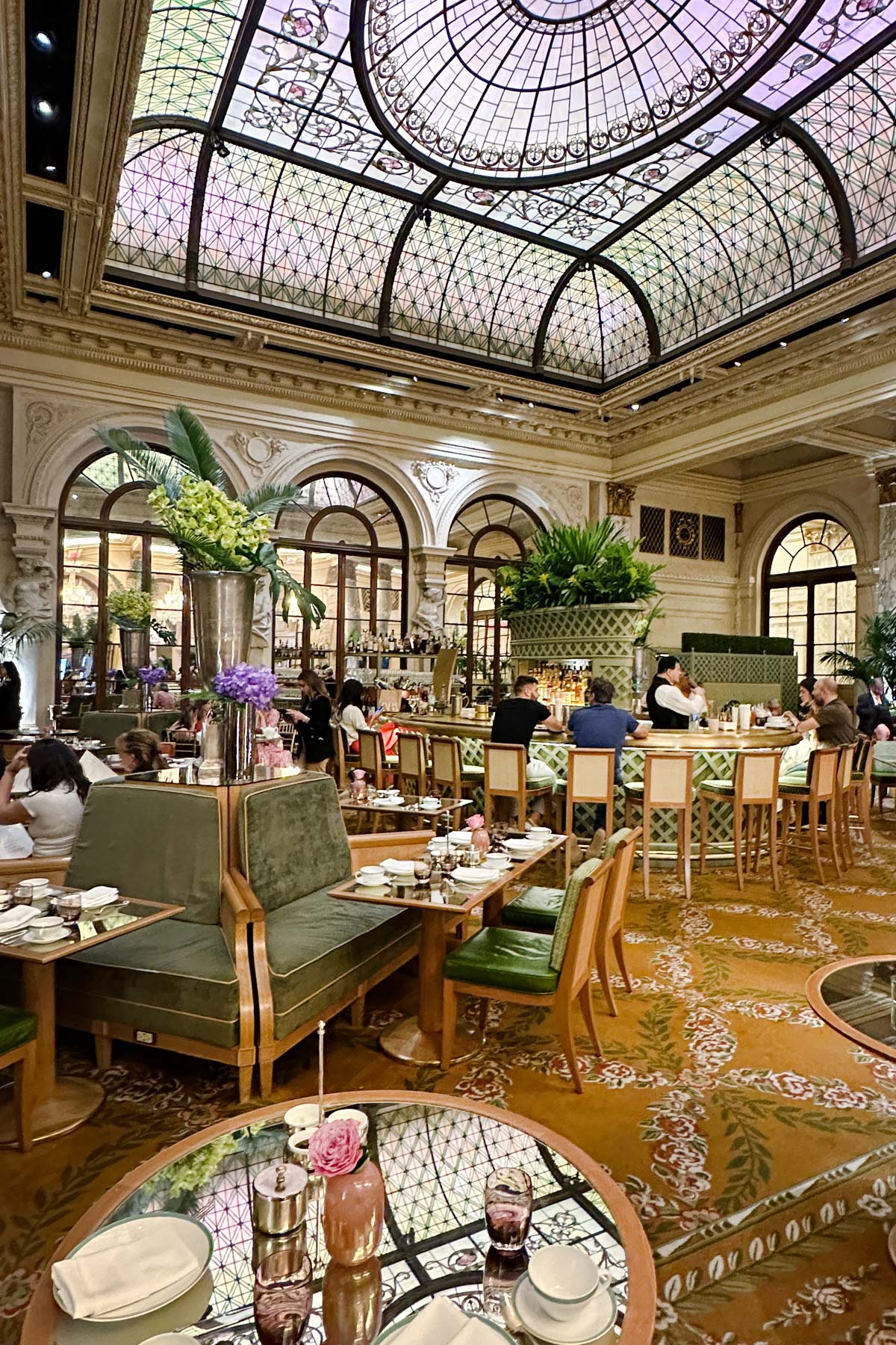 Interior of the Palm Court inside The Plaza hotel.