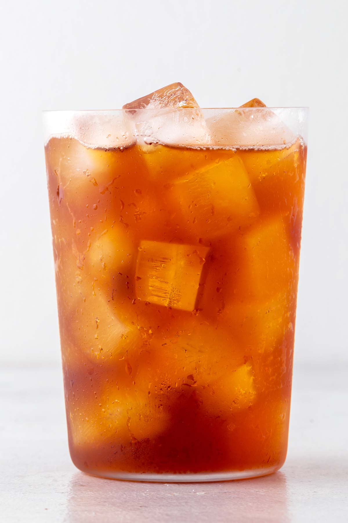 Rose Iced Tea in clear glass.