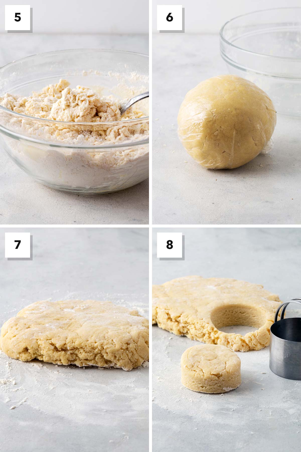 Steps to make English scones.