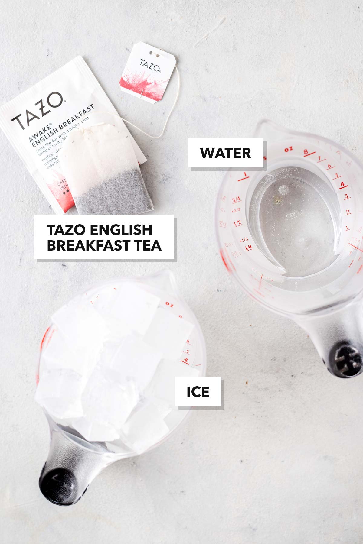 Iced black tea ingredients.